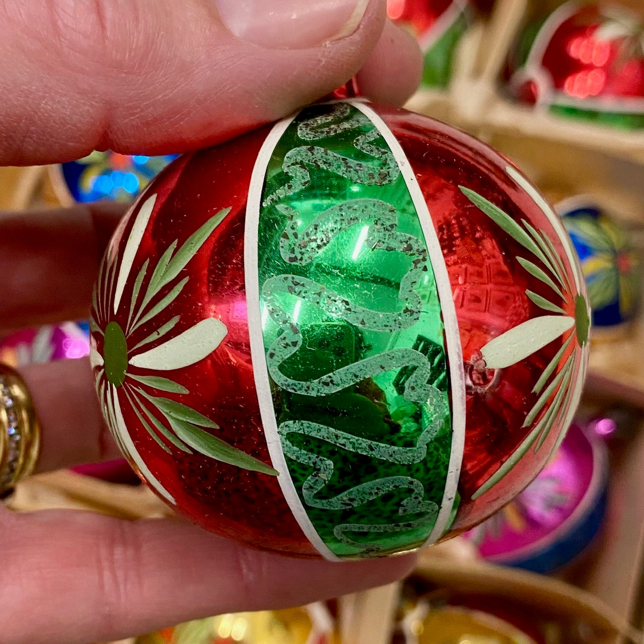 Vintage Mercury Glass Baubles, Set of 12