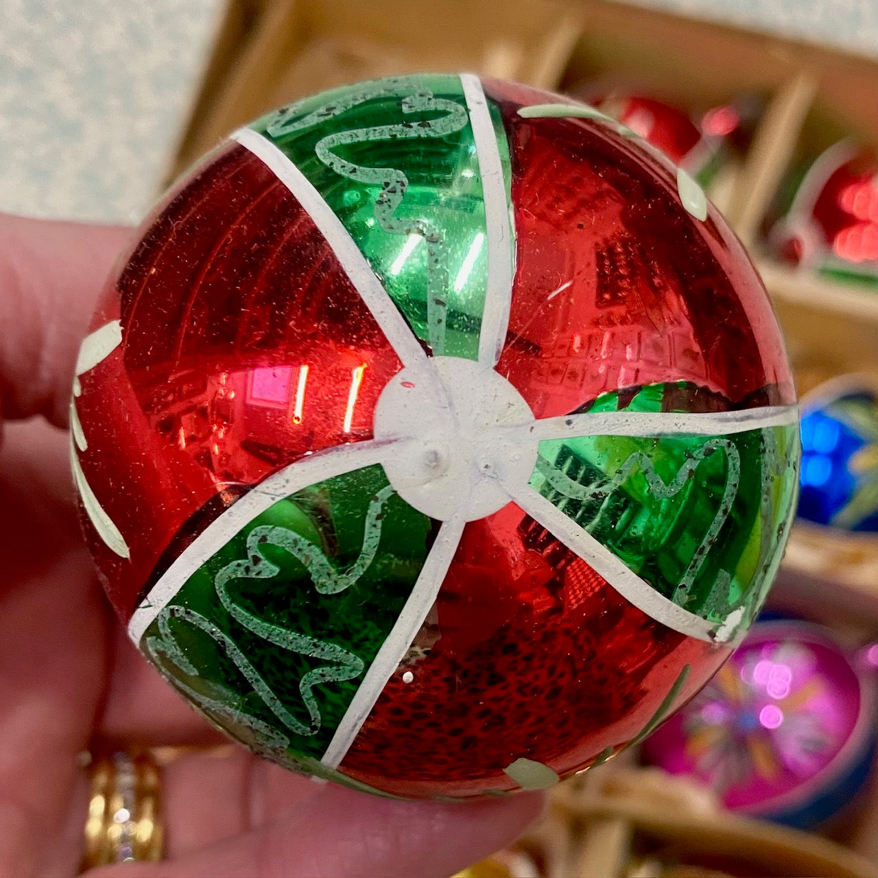 Vintage Mercury Glass Baubles, Set of 12