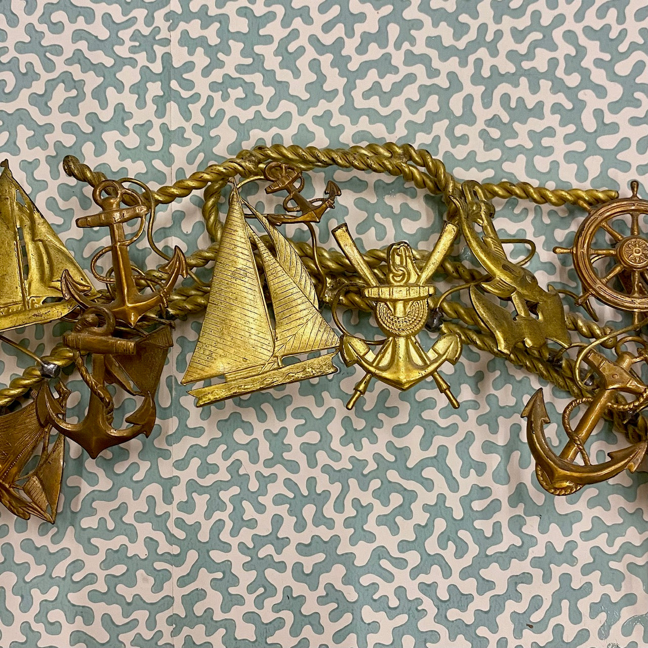Vintage Brass Nautical Wreath