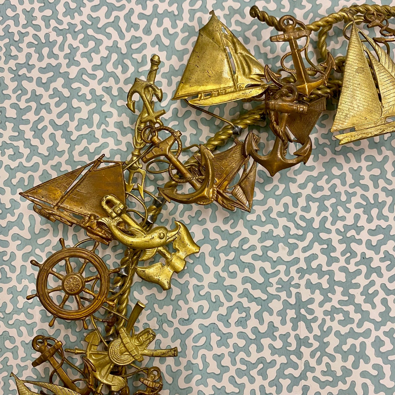 Vintage Brass Nautical Wreath