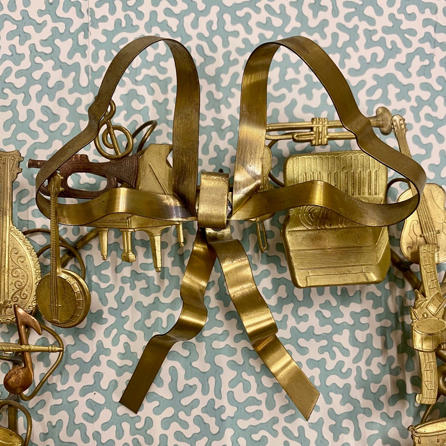 Vintage Small Brass Musical Wreath