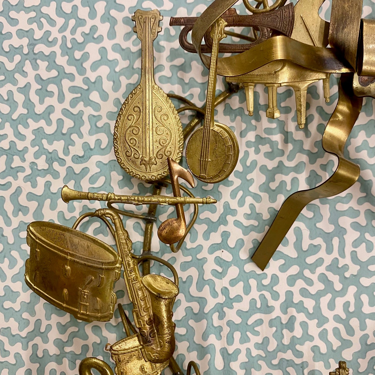 Vintage Small Brass Musical Wreath