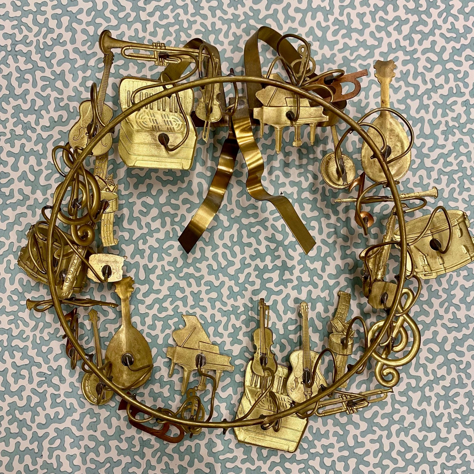 Vintage Small Brass Musical Wreath