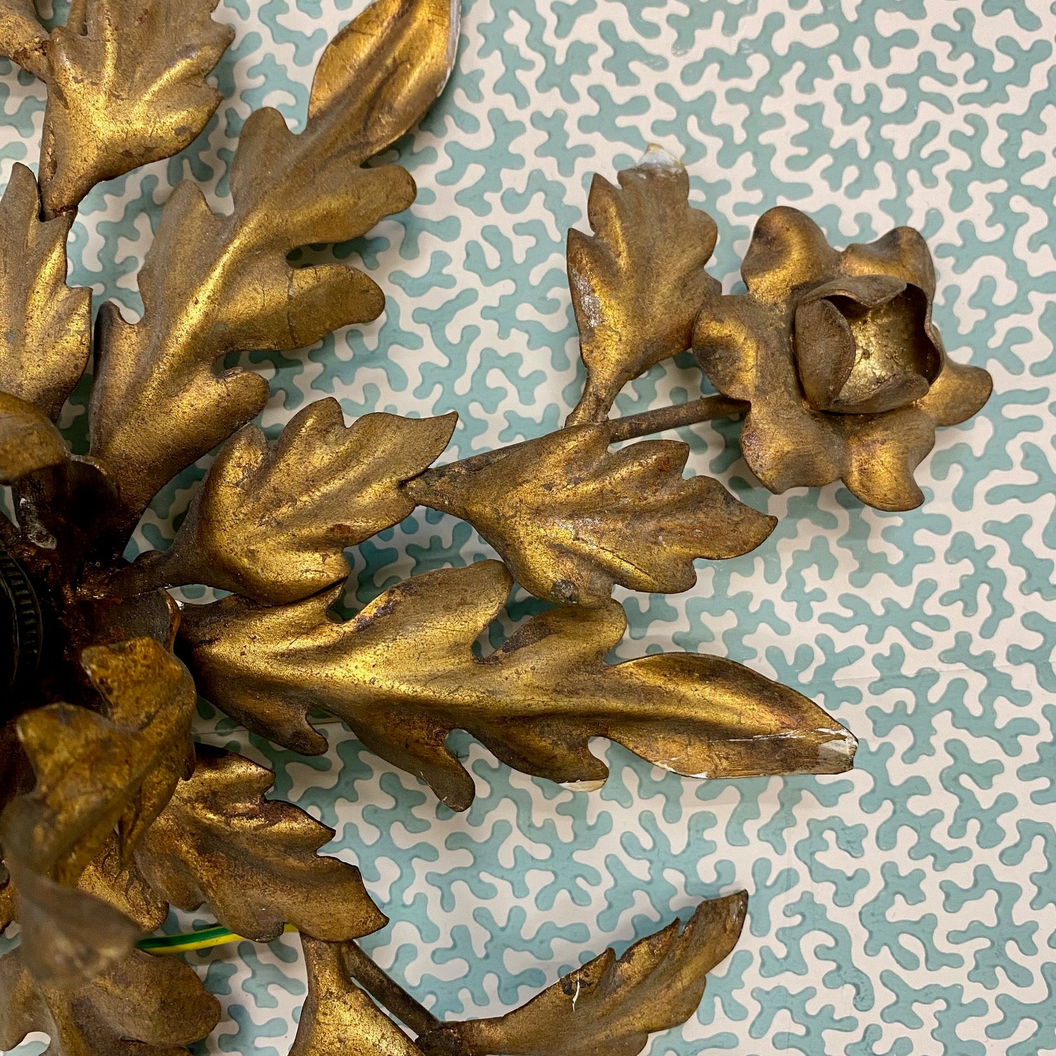 Pair 1950's Italian Flush Ceiling or Wall Lights