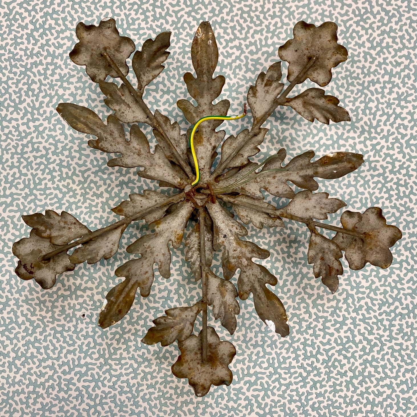 Pair 1950's Italian Flush Ceiling or Wall Lights