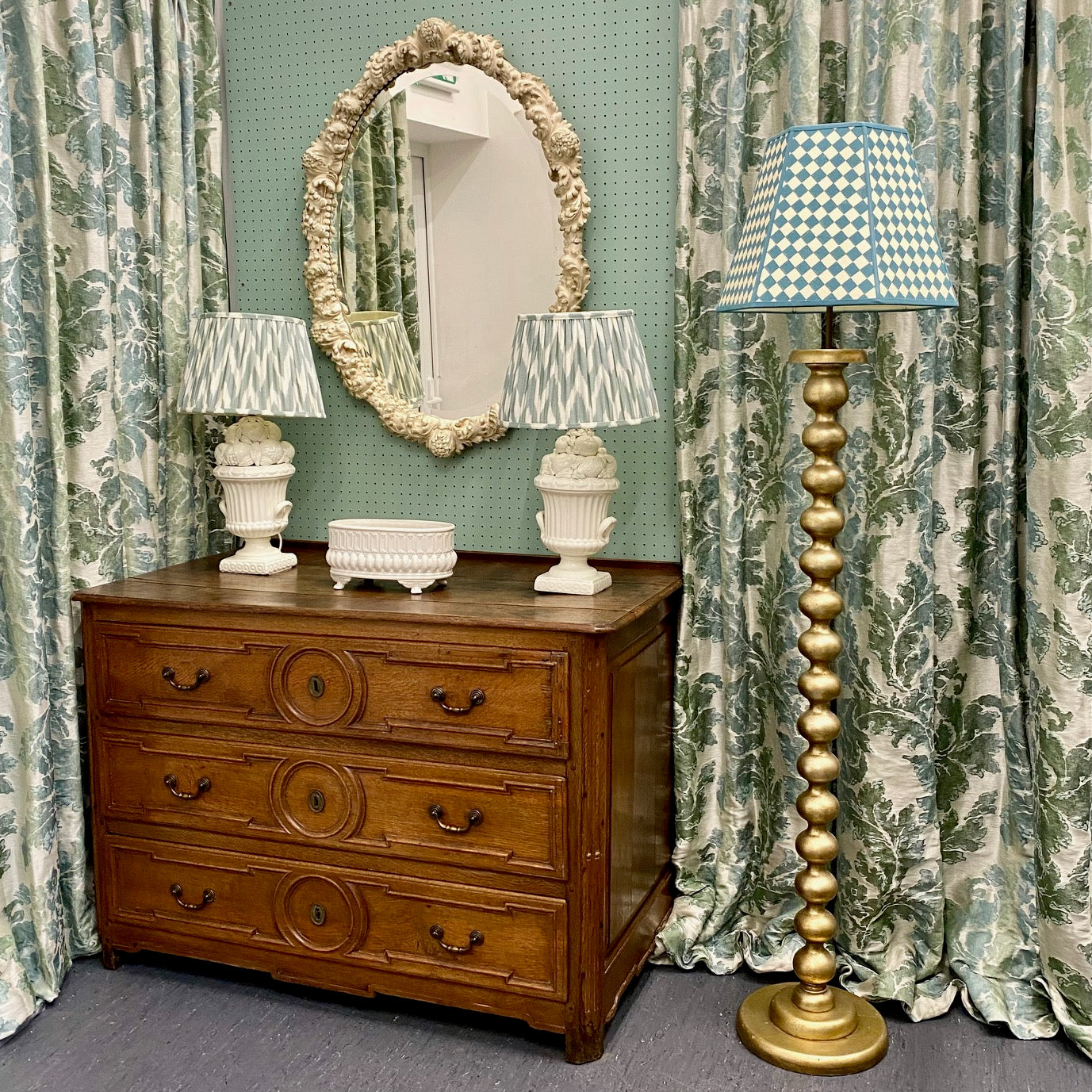 Vintage Julian Chichester 'Bobble' Standard Lamp in Antique Pale Gold