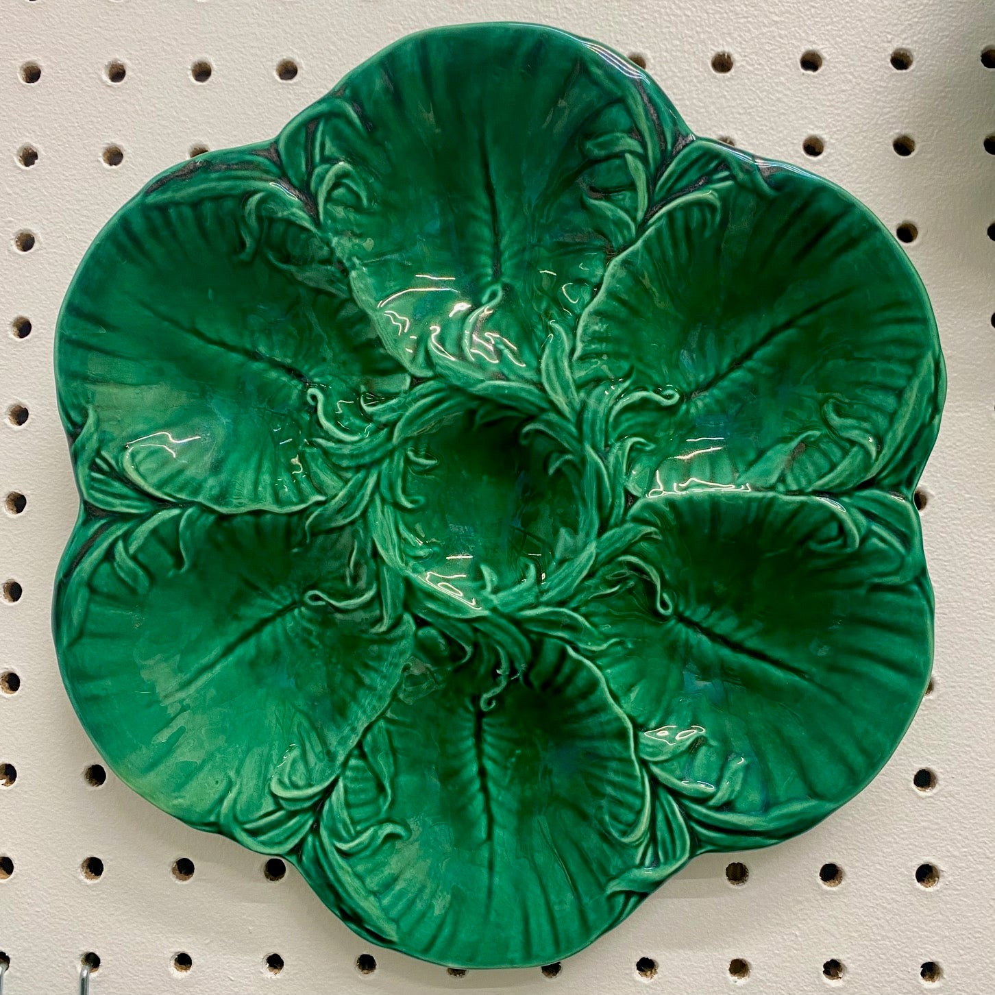 Large Antique Green Leaf Wall Display