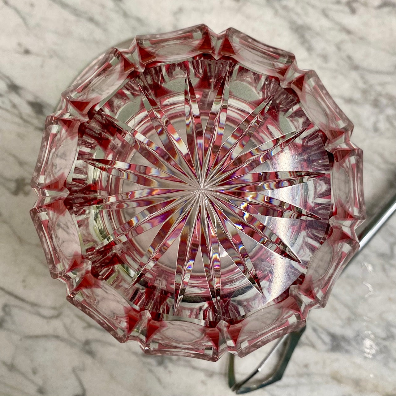 1950'S Val St Lambert Pink Crystal Ice bucket