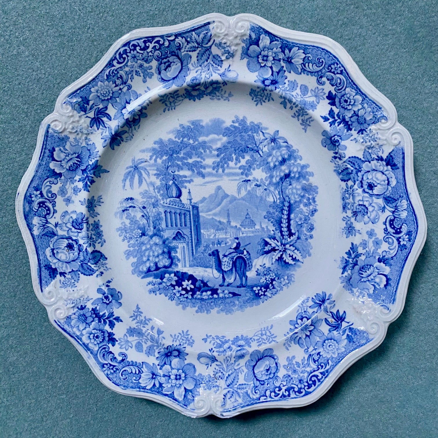 Large Antique Blue & White Wall Display