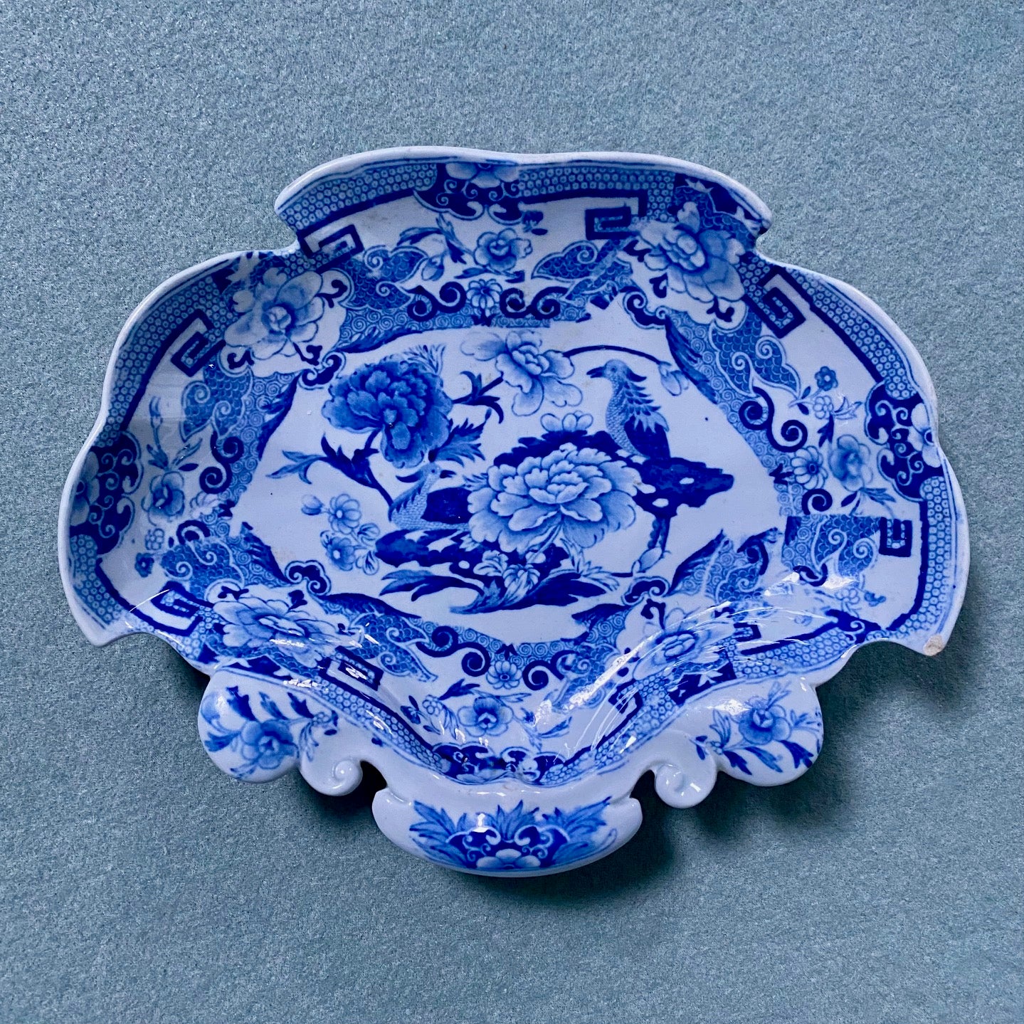 Large Antique Blue & White Wall Display