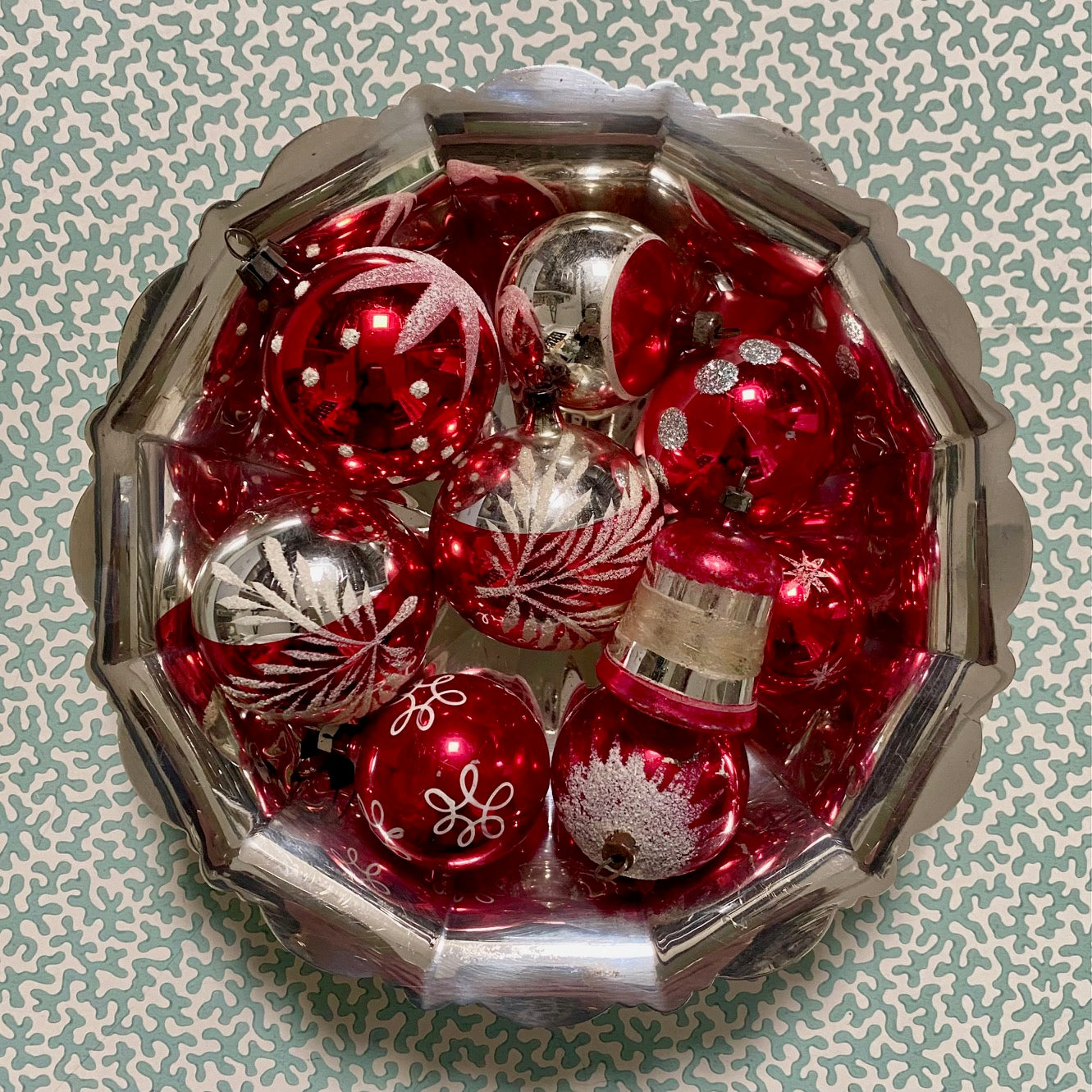 Vintage Red Mercury Glass Baubles