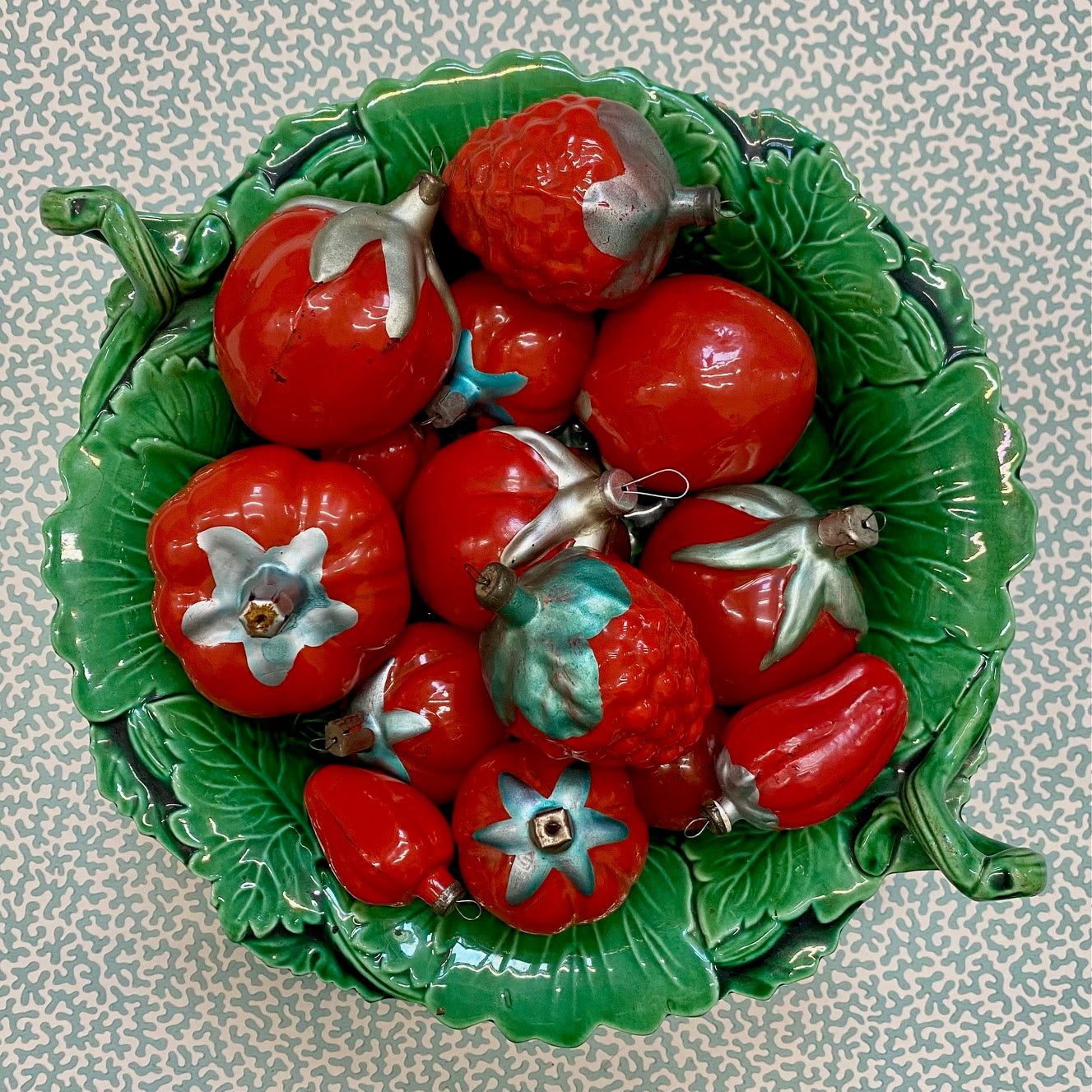 Bundle of Red Vintage Ukrainian Glass Fruit & Veg
