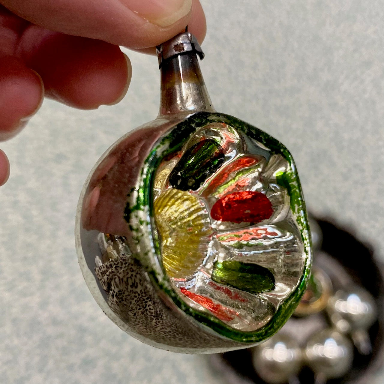 Beautiful Vintage Reflector Glass Christmas Tree Ornaments Set of 8