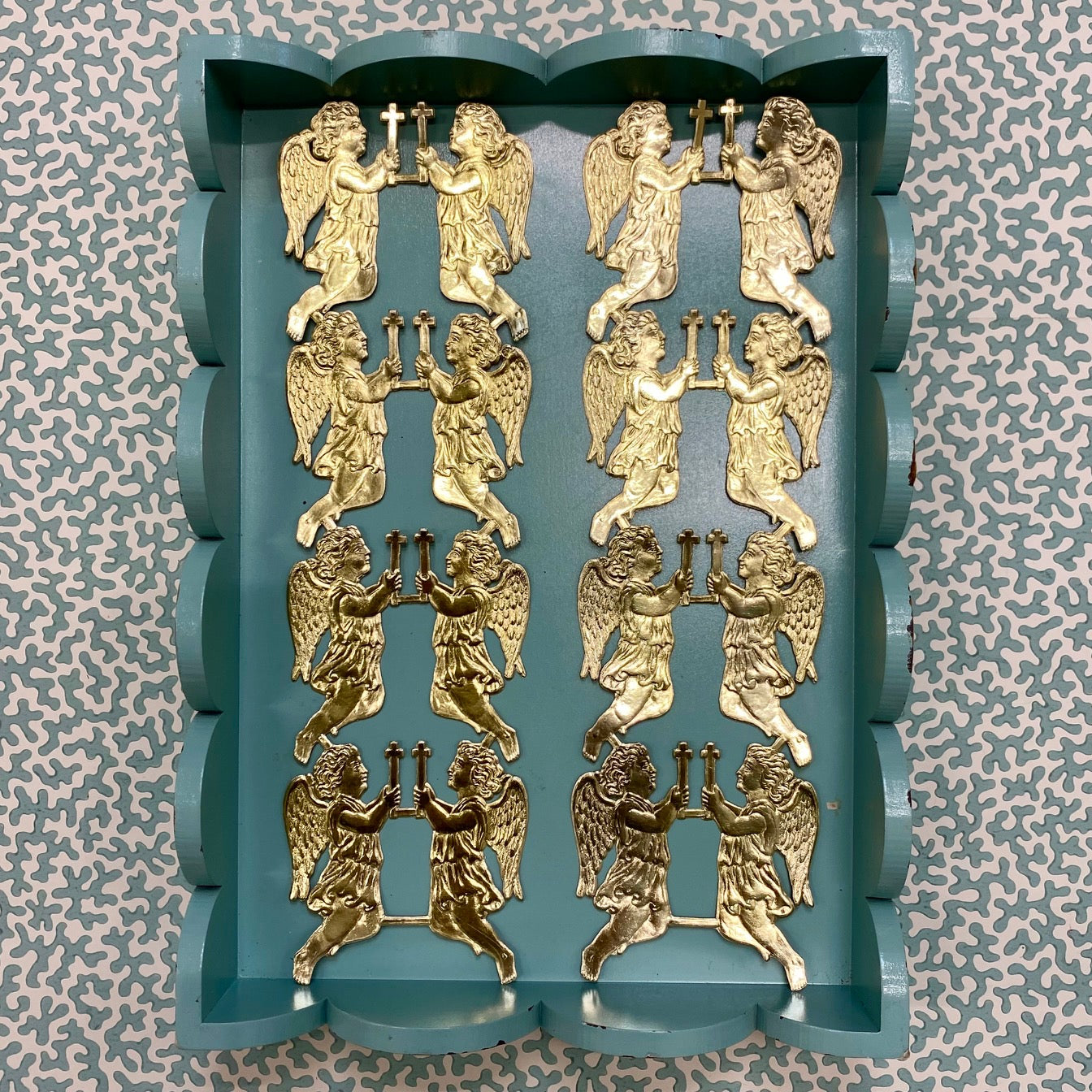 Set 9 Sheets Vintage Gold Foil Angel Cutouts