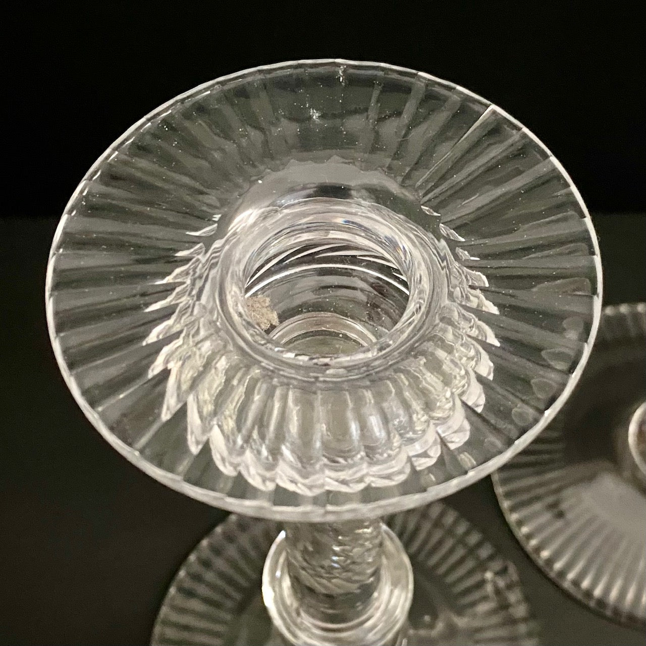 Exceptional TALL Pair Victorian Crystal Candlesticks