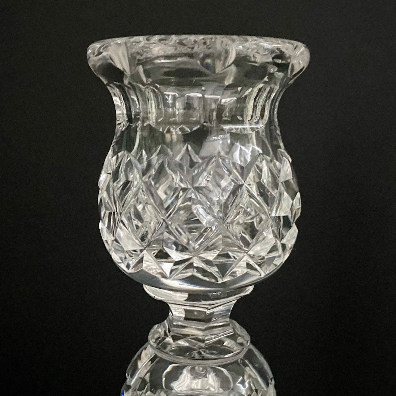 Pair Heavily Cut Glass Candlesticks