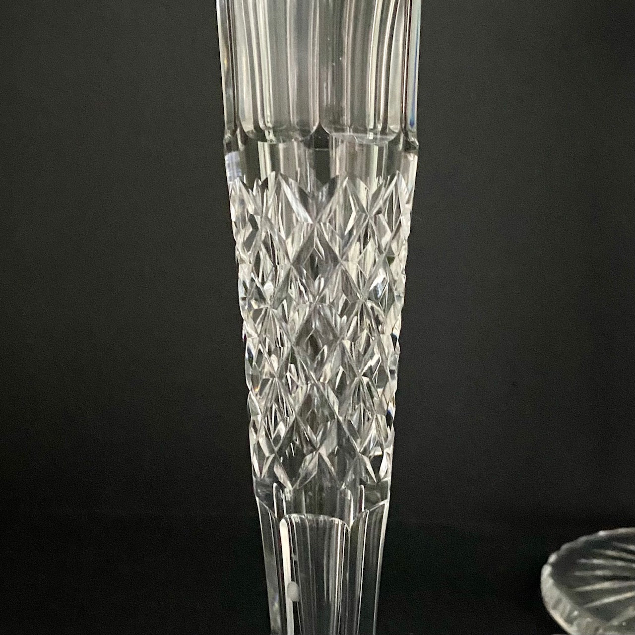 Pair Fabulous Tall Crystal Silver Topped Candlesticks