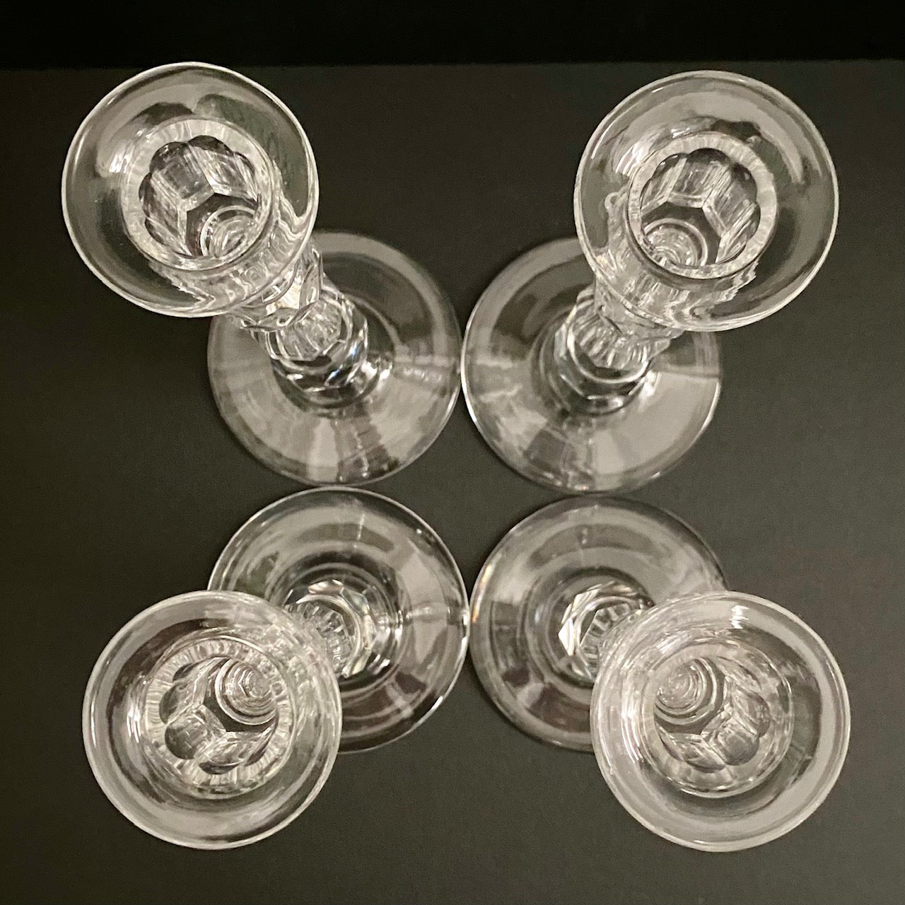 Pair 1920's Fabulous Tall Crystal Candlesticks