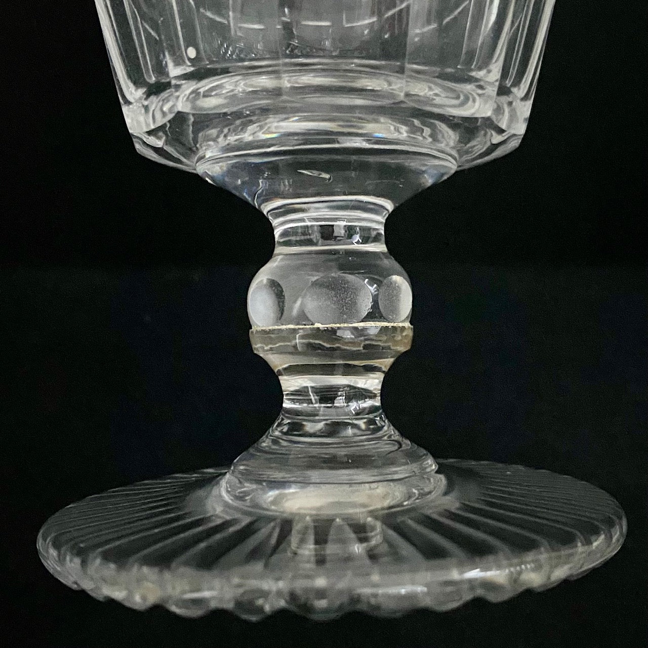 Handsome 1850's Cut Crystal Wine Glasses Set of 6