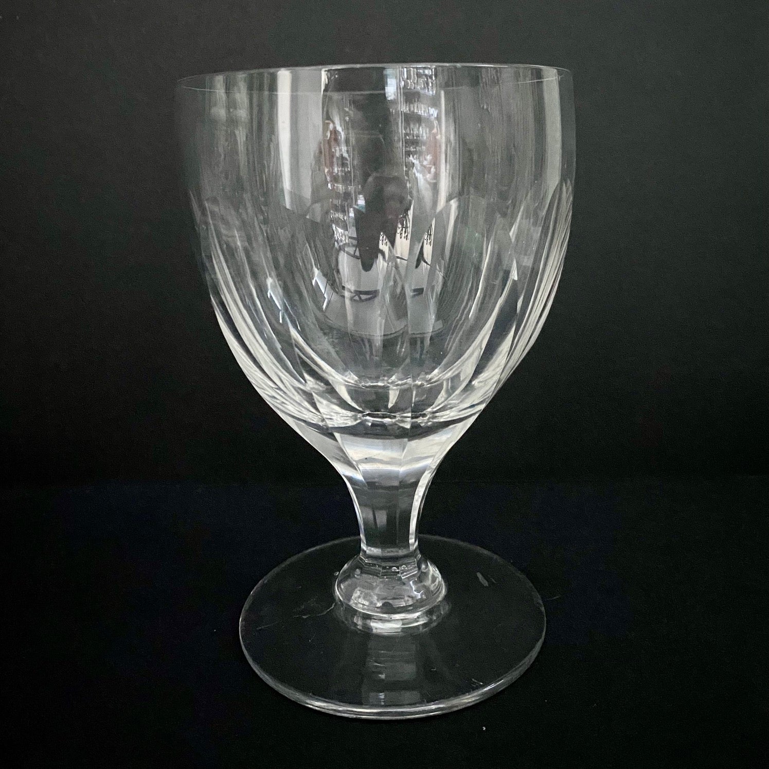 Large Early Victorian Crystal Wine Goblets Set of 6