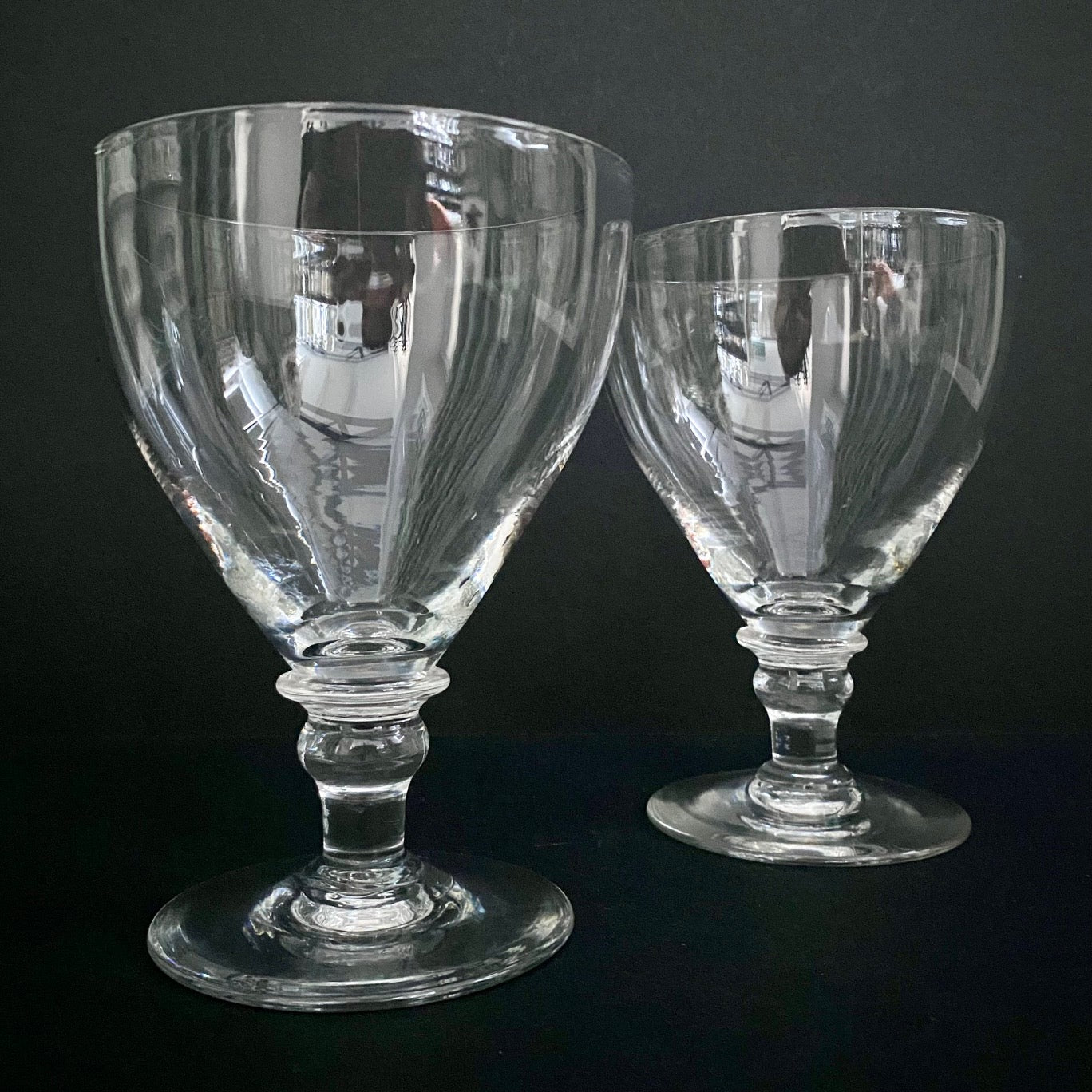 Pair Large Fabulous Antique Crystal Goblets