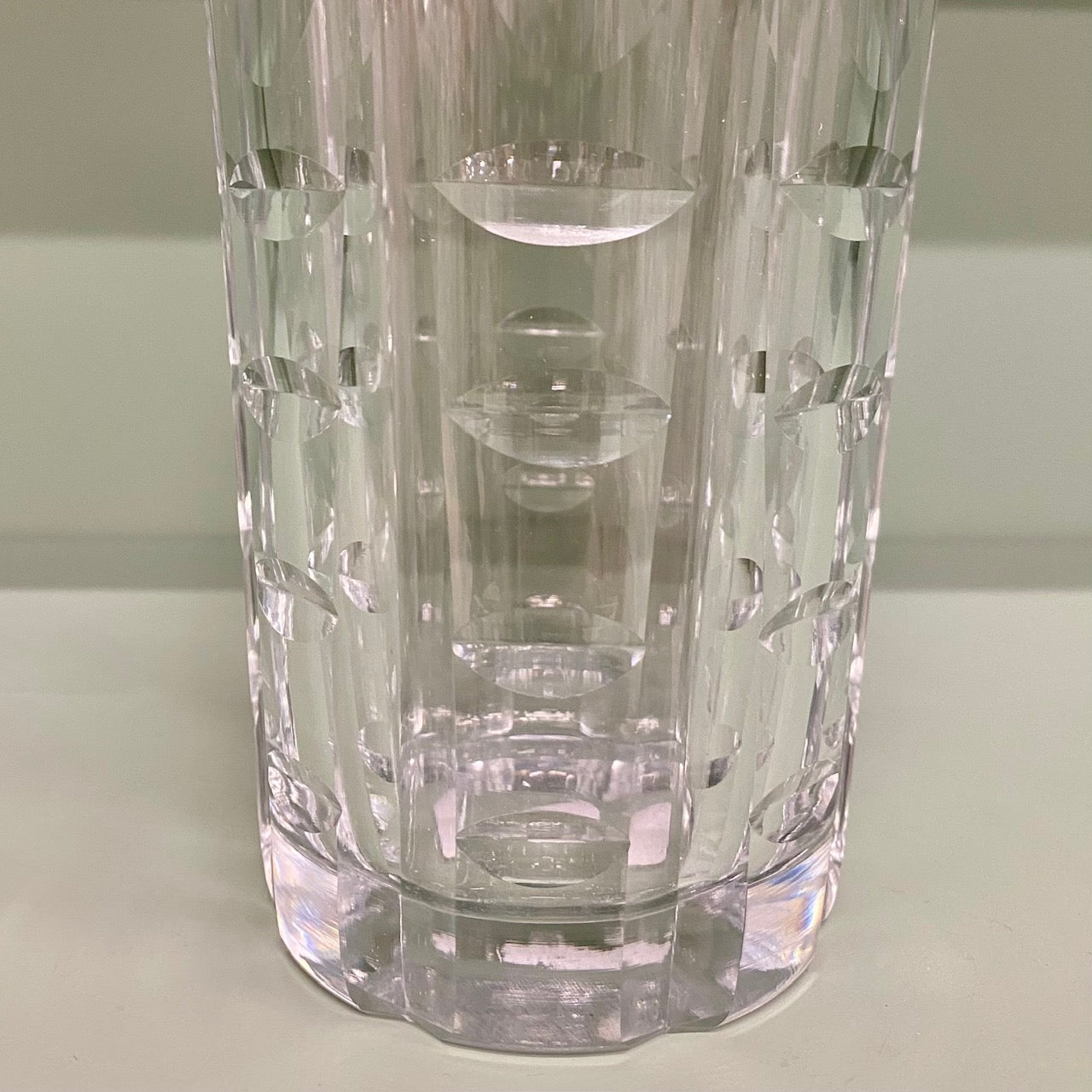 Cut Glass Cocktail Shaker with Silver Plated Domed Lid