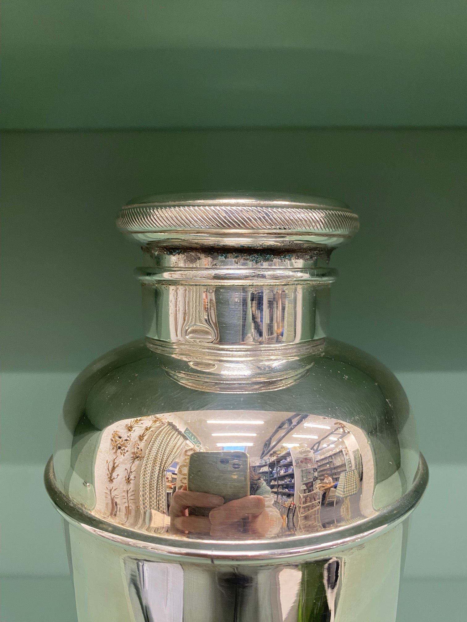 ART DECO 1920'S LARGE SILVER PLATED COCKTAIL SHAKER X52