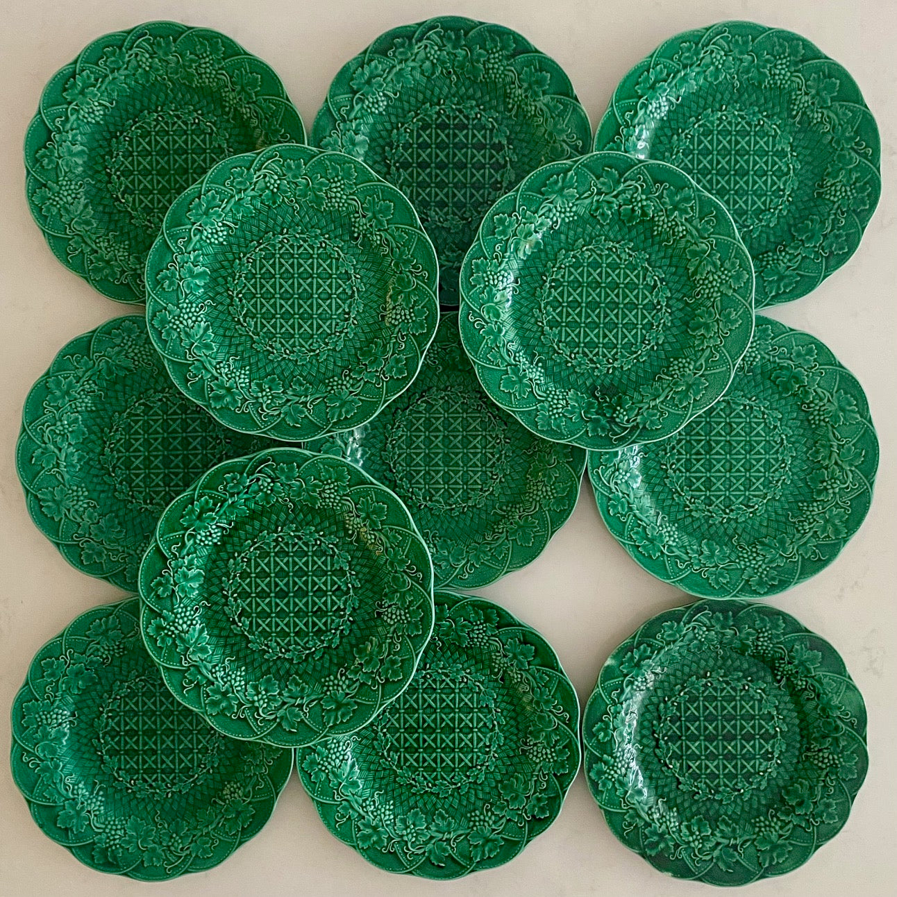 Antique Wedgwood Majolica Plates set of 12 D145