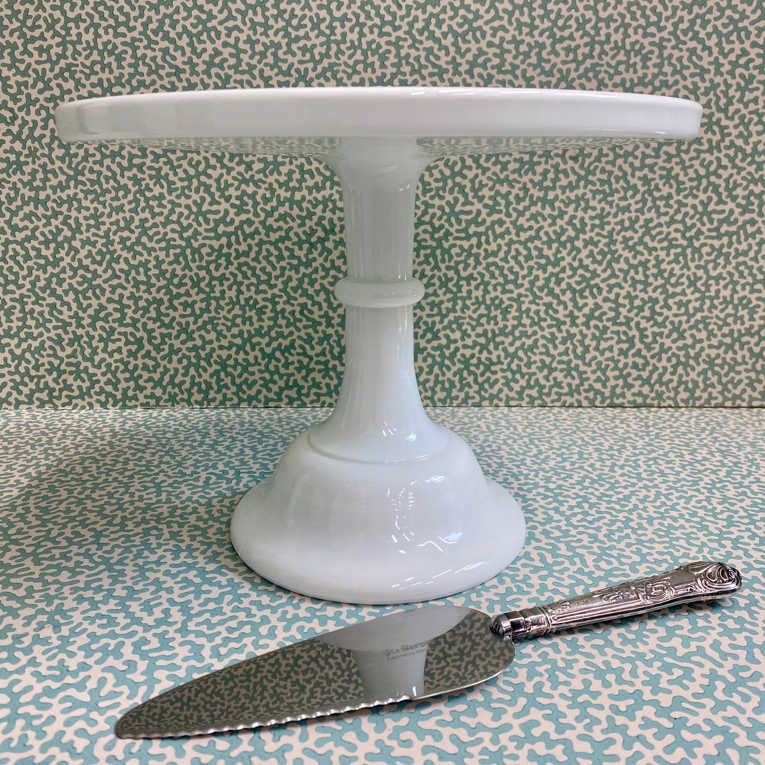 Tall Milk Glass Cake Stand  C131