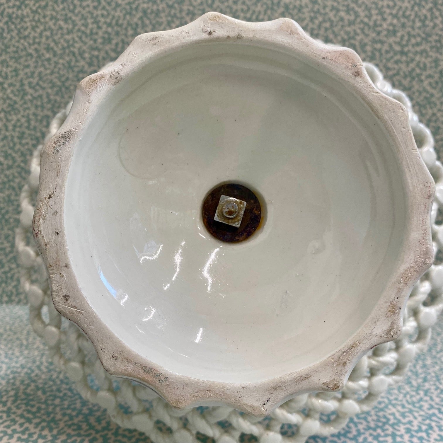 Cream Lattice Rope Pattern Double Cake Stand  C134