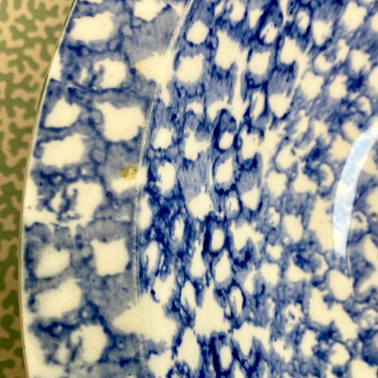 Antique Spongeware Salad Bowl  D172