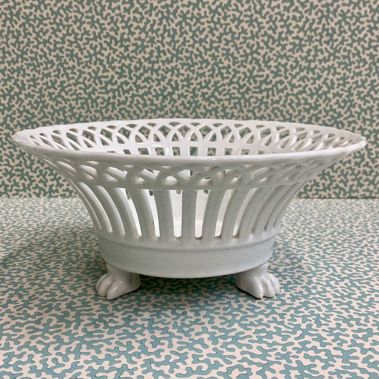 French Porcelain Lattice Fruit Bowl  Y71