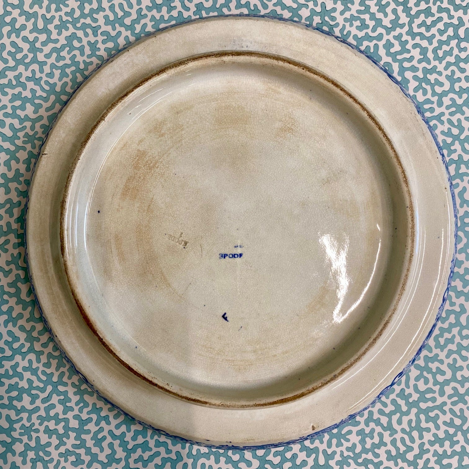 Antique Willow Pattern Cheese Plate  G143