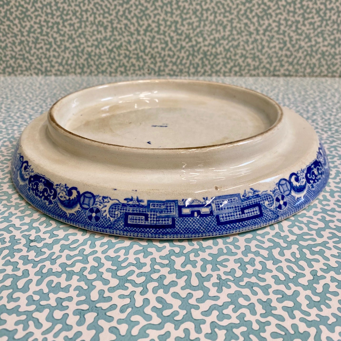 Antique Willow Pattern Cheese Plate  G143