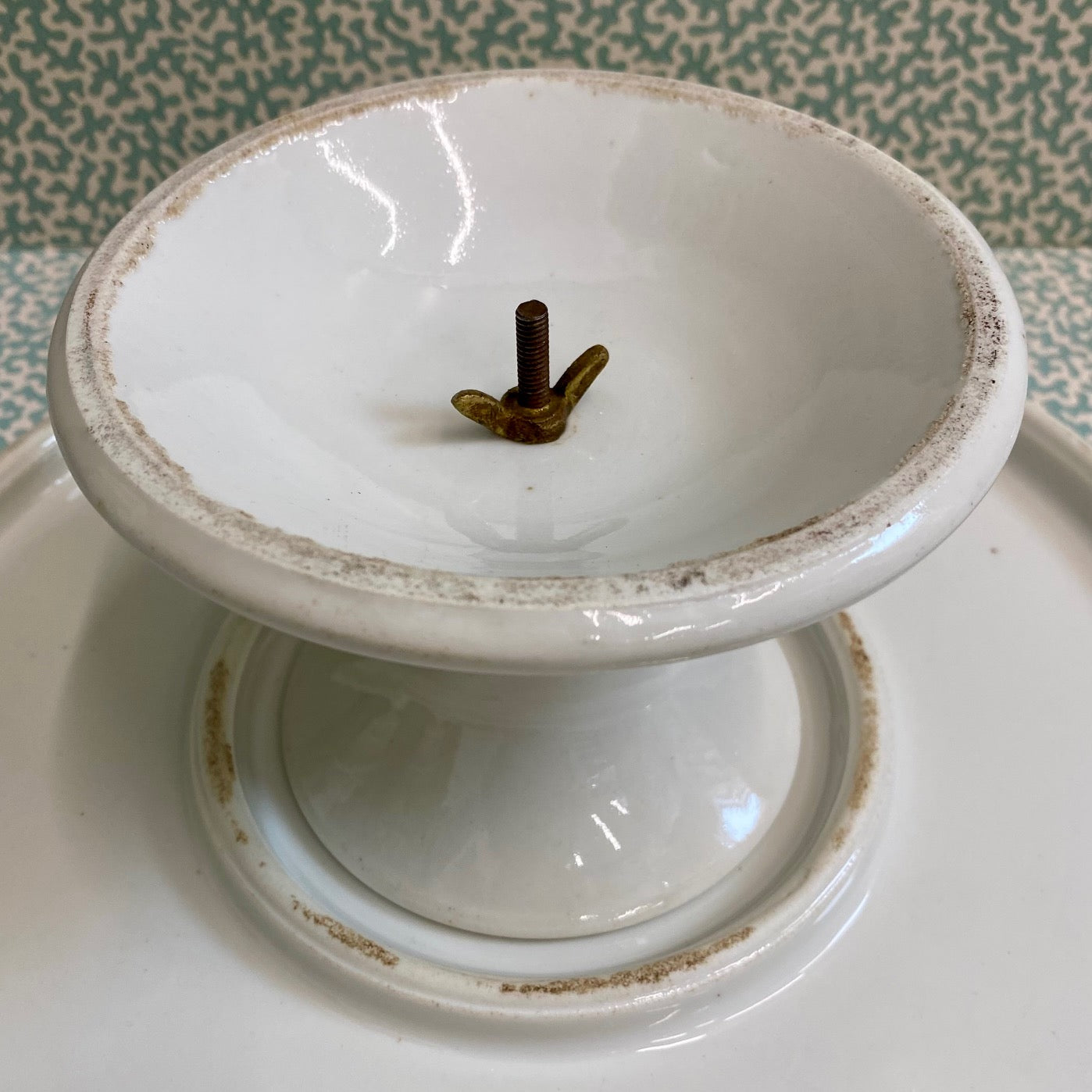 Large Belgian Ironstone Cake Stand  A50