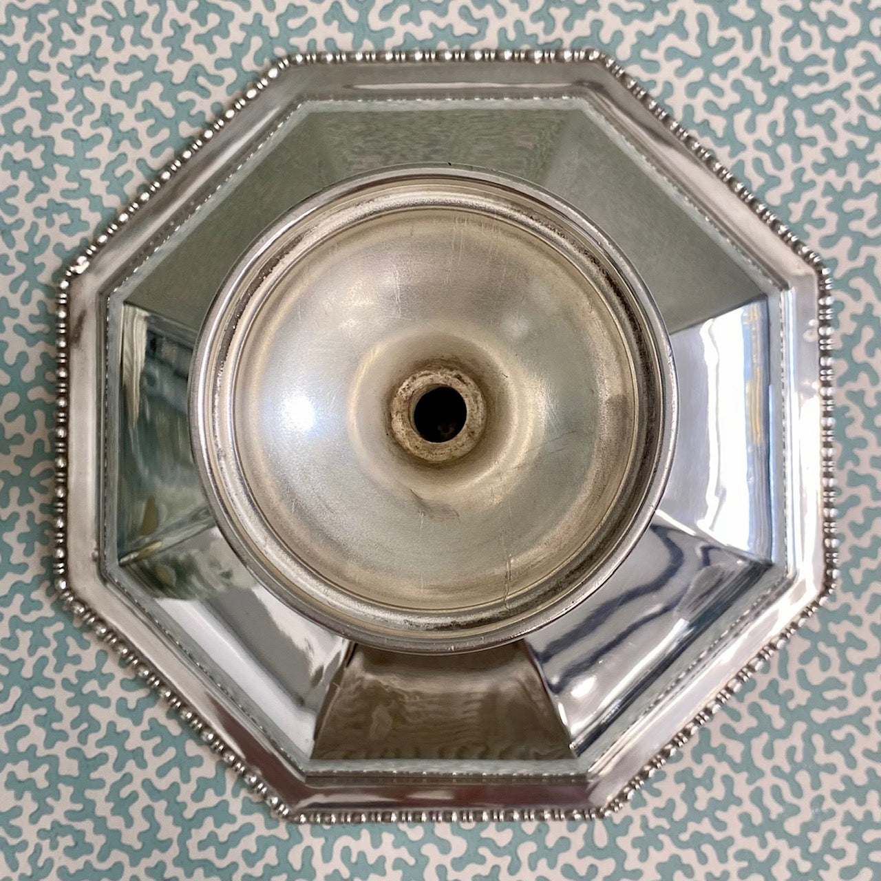 Octagonal Silver Plated Pedestal Tazza  G121