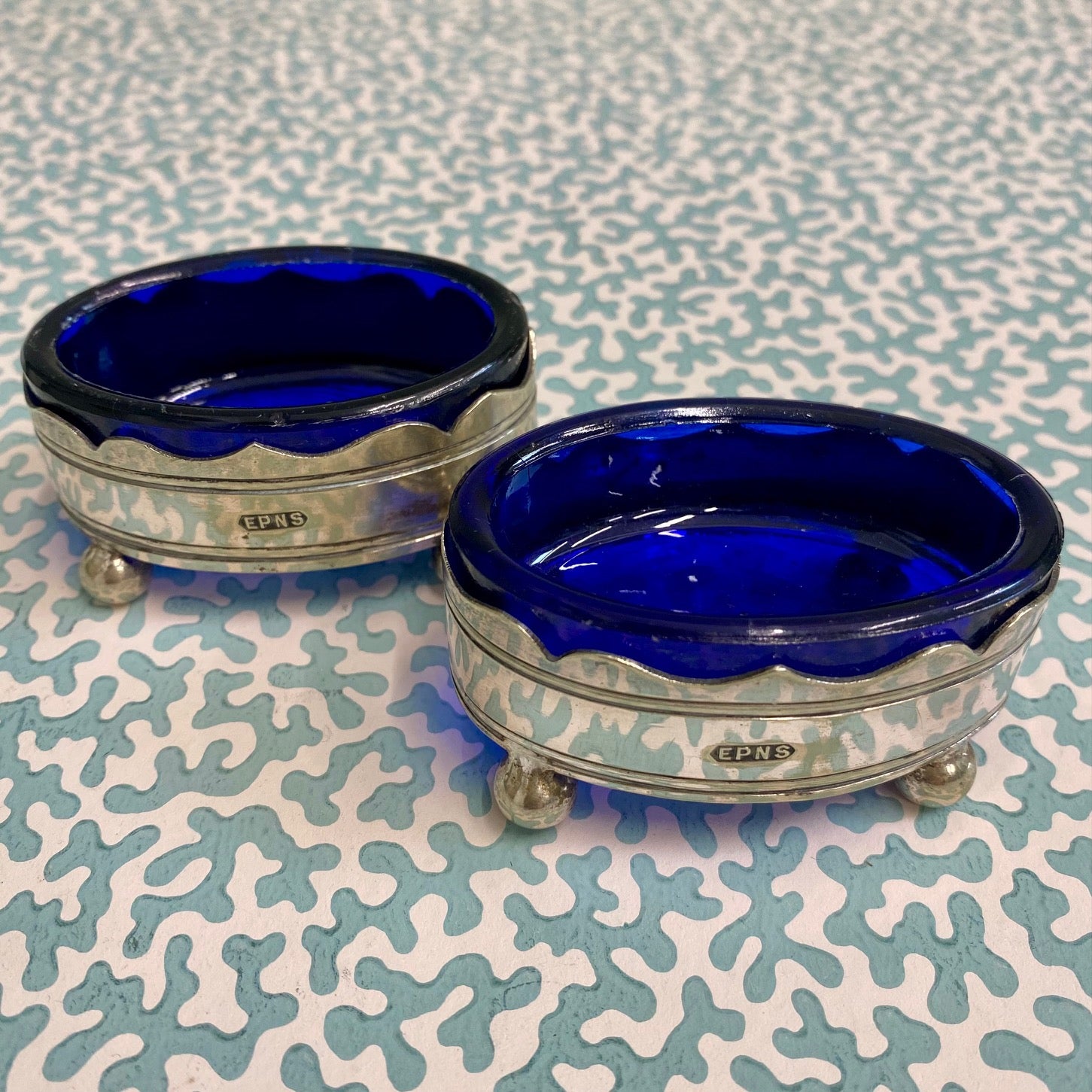 Pair Silver Plated Salts  X15