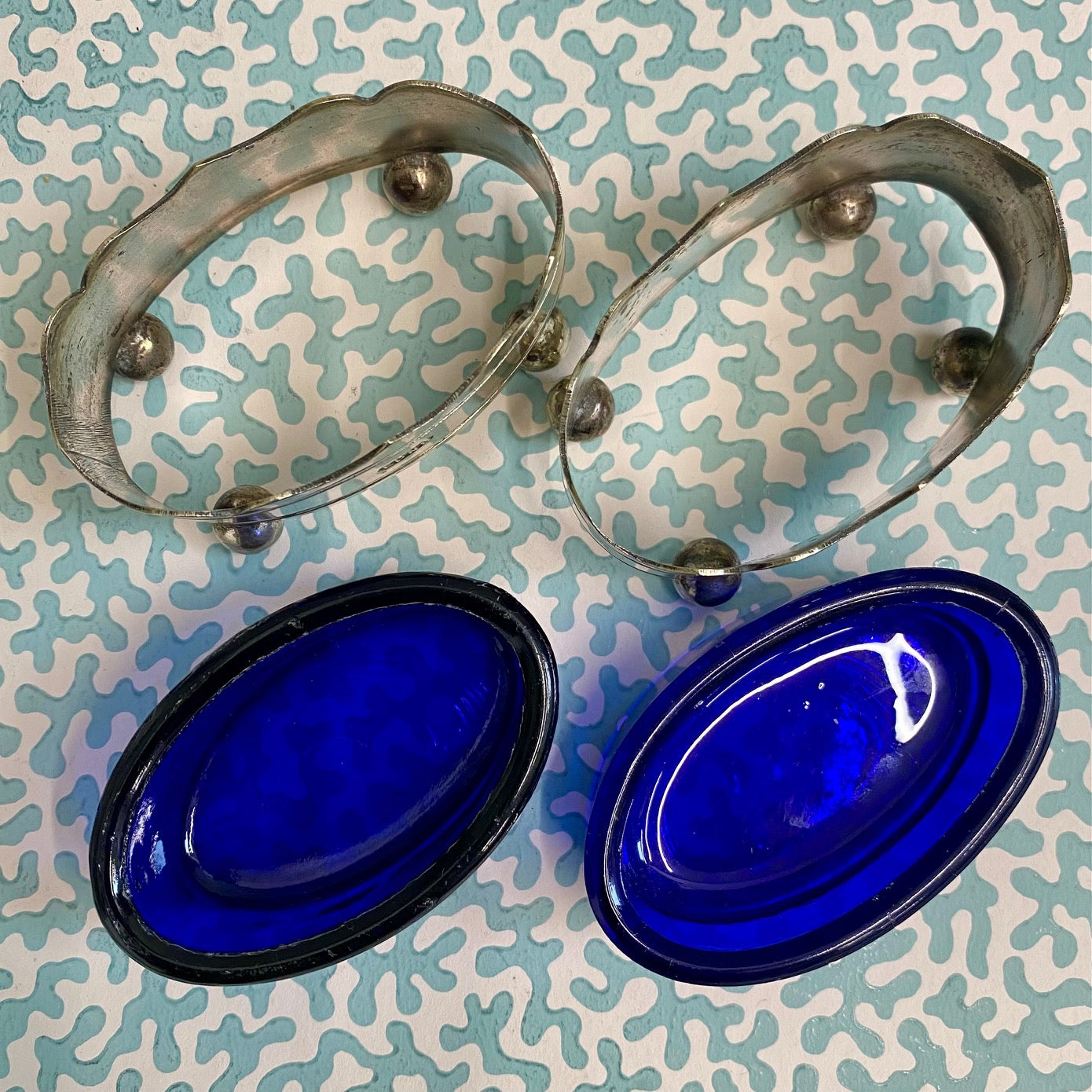 Pair Silver Plated Salts  X15