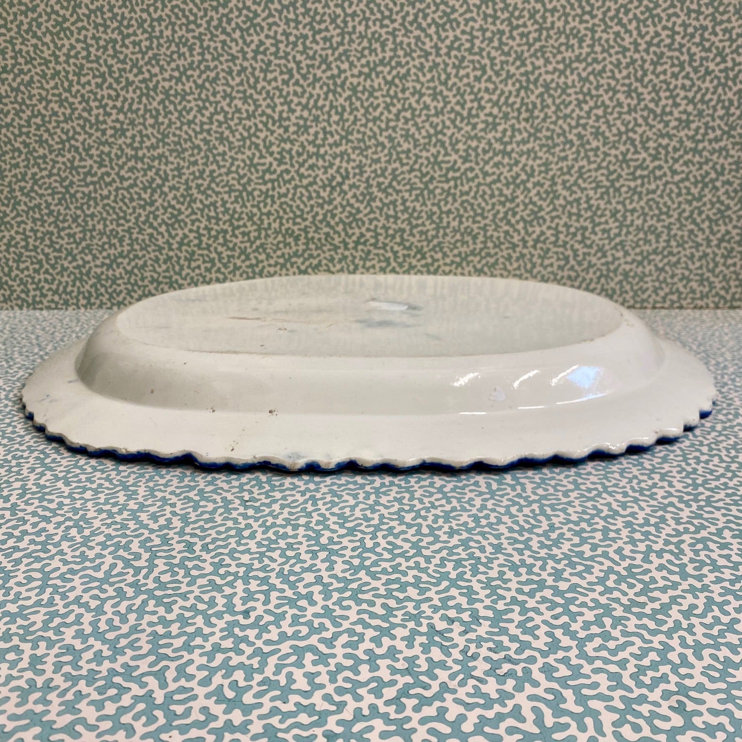 HUGE Pearlware Feather Edge Meat Platter Late 18th Century  G138
