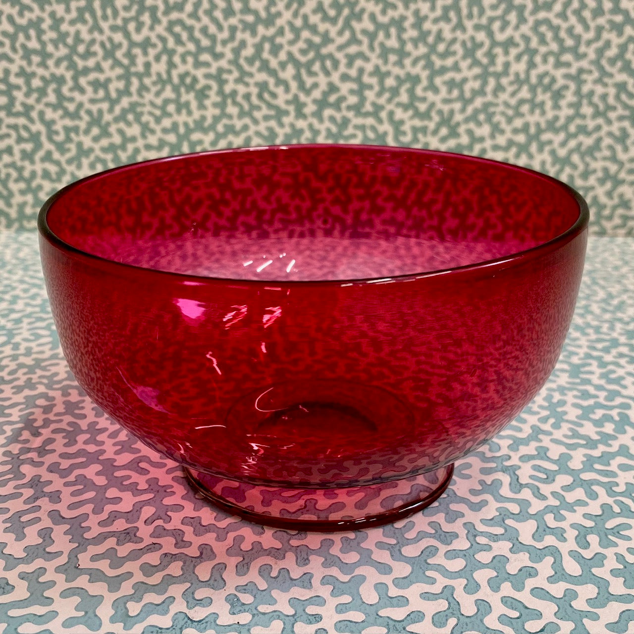 Cranberry Glass Bowl  S22