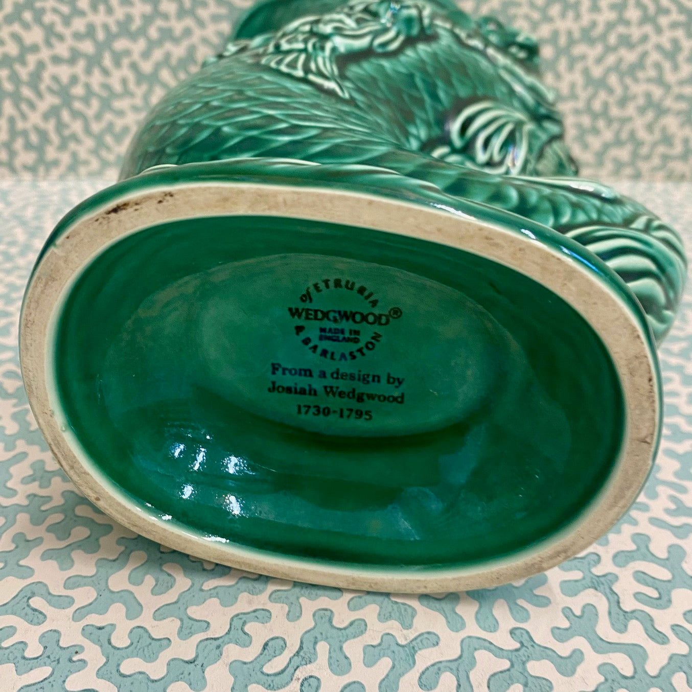 Rare Wedgwood Green Gurgle Dolphin Jug  L74