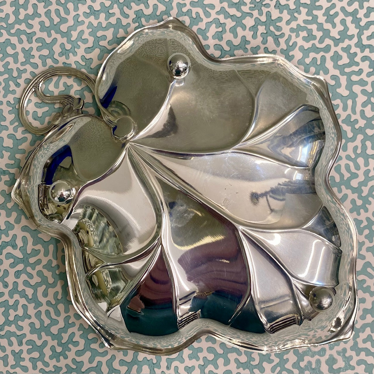 Silver Plated Leaf Dish  F158