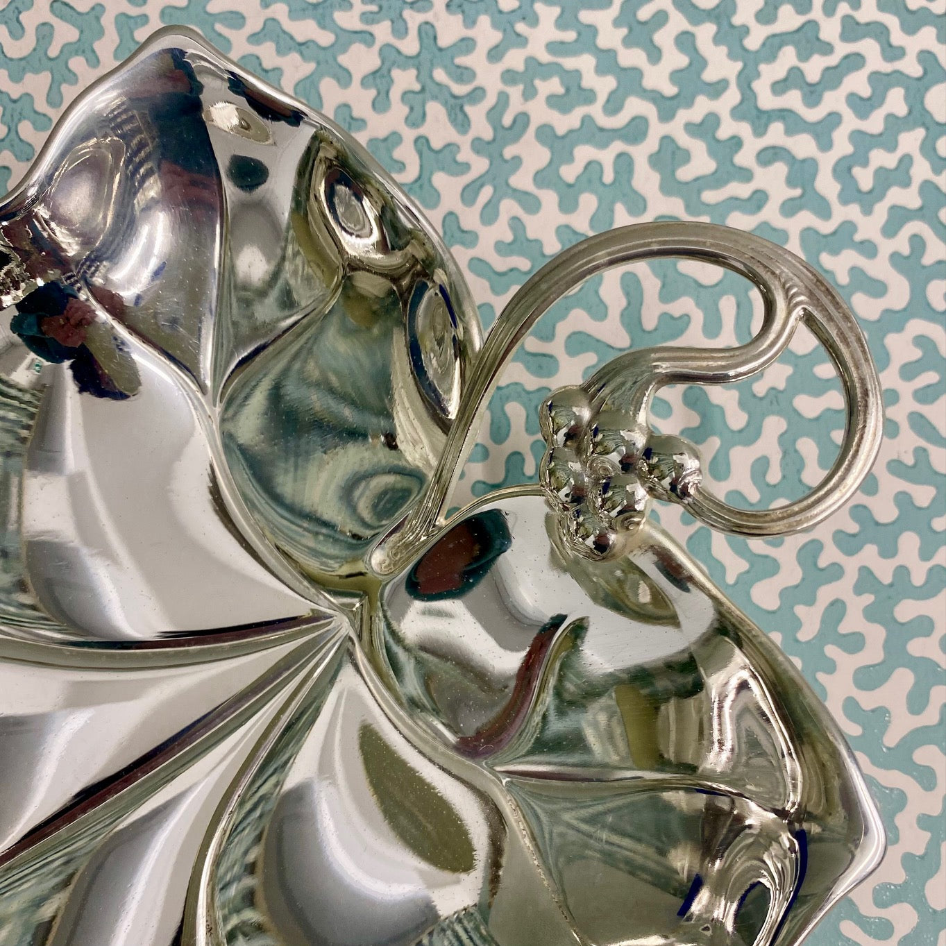 Silver Plated Leaf Dish  F158