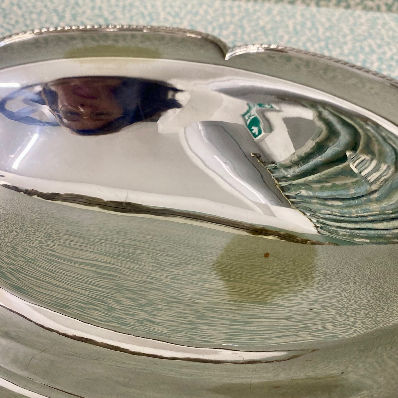 Silver Plated Oval Dish With Scalloped Edge  W54