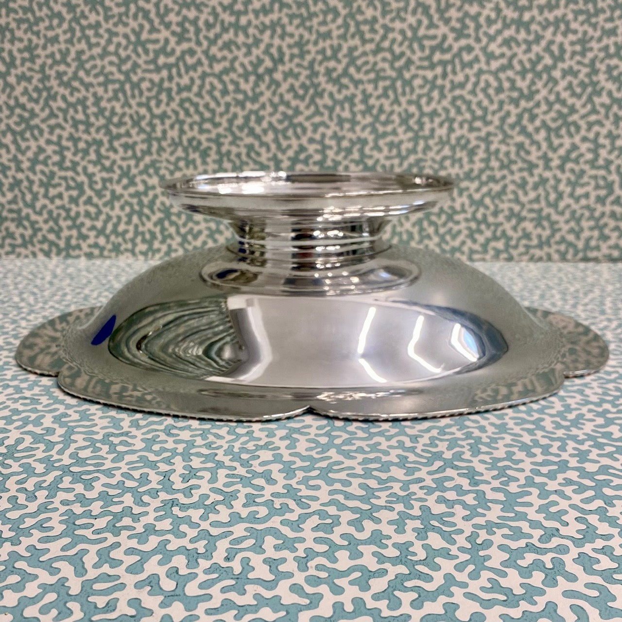 Silver Plated Oval Dish With Scalloped Edge  W54