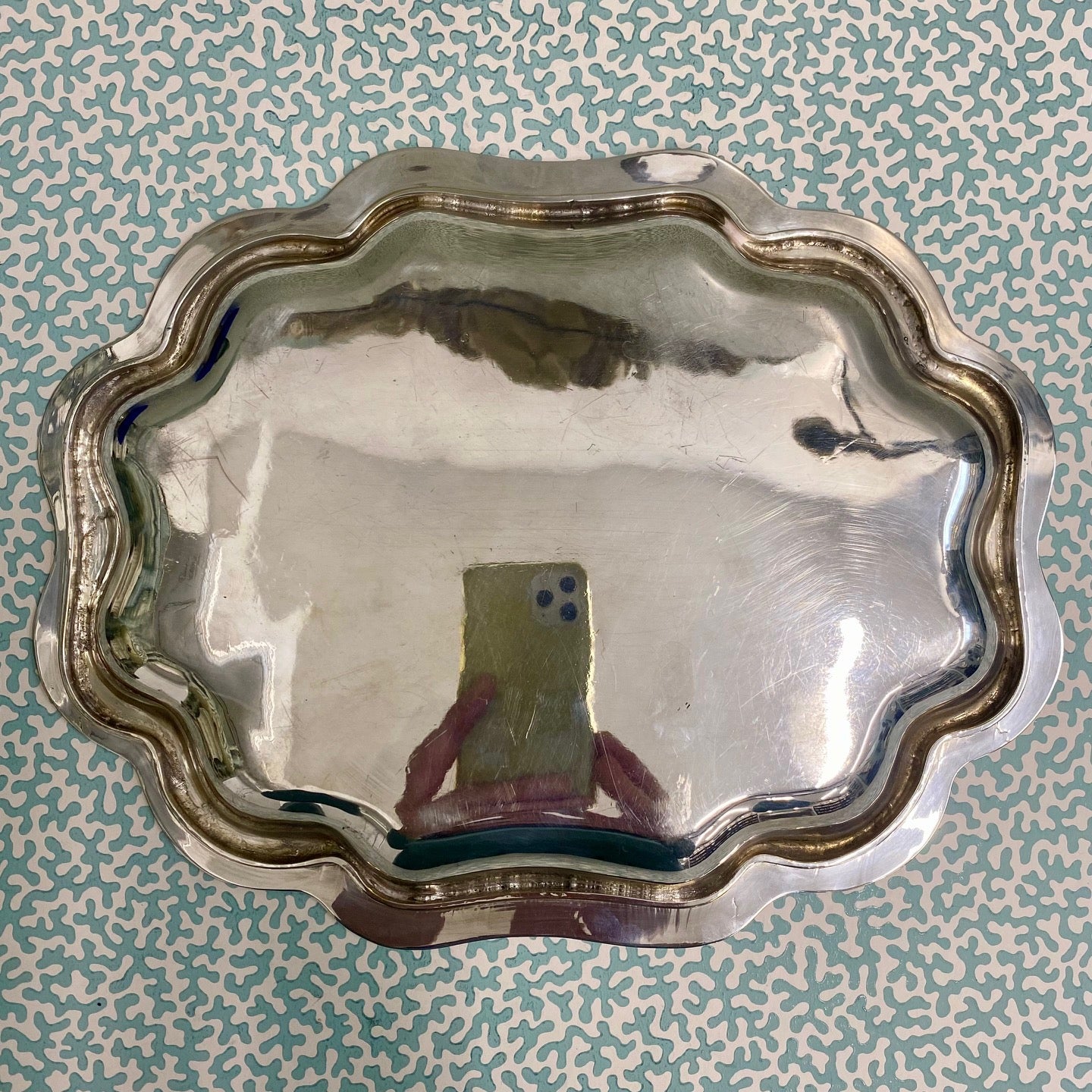 Silver Plated Oval Scalloped Edged Tray  907