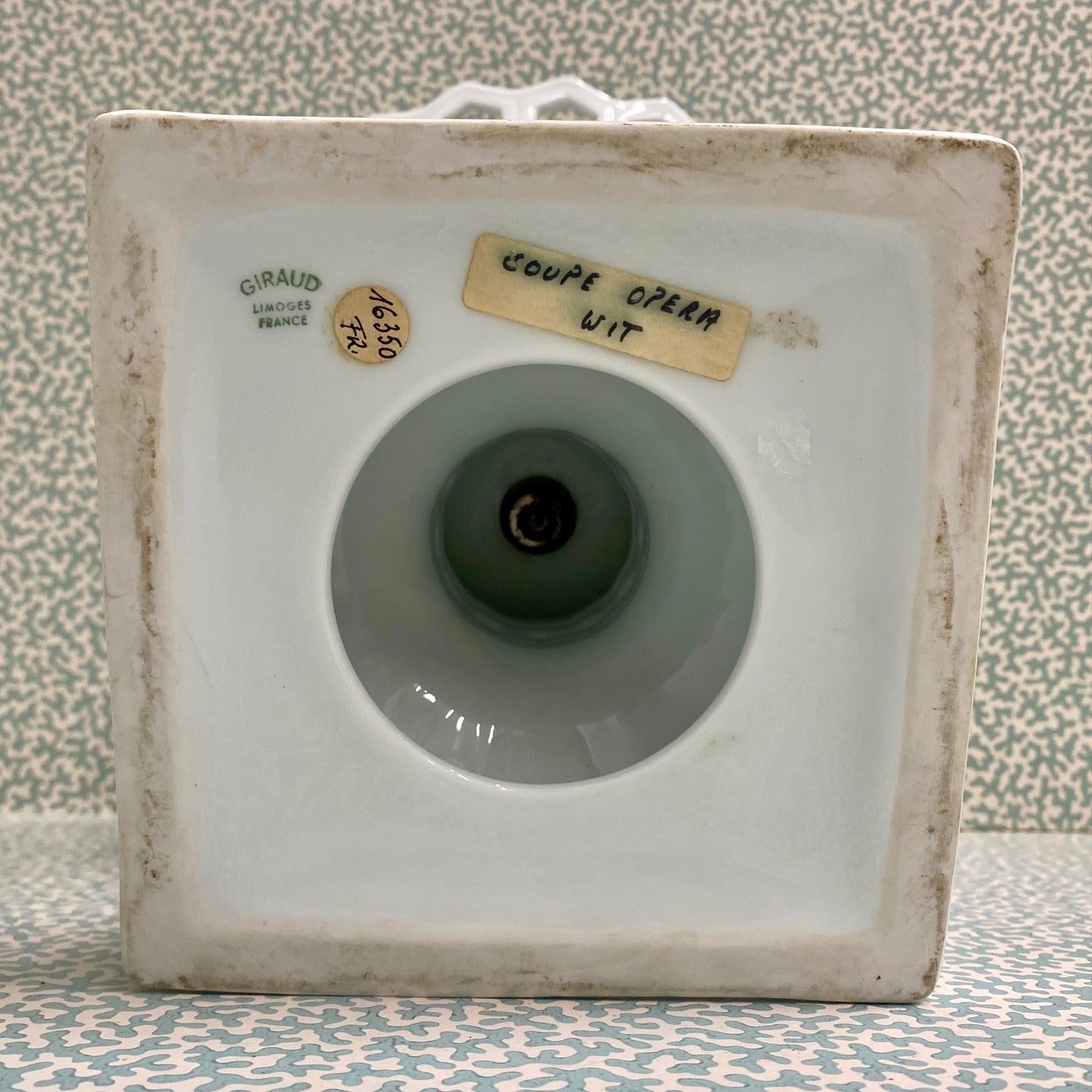 Large French Limoges Lattice Pedestal  G141