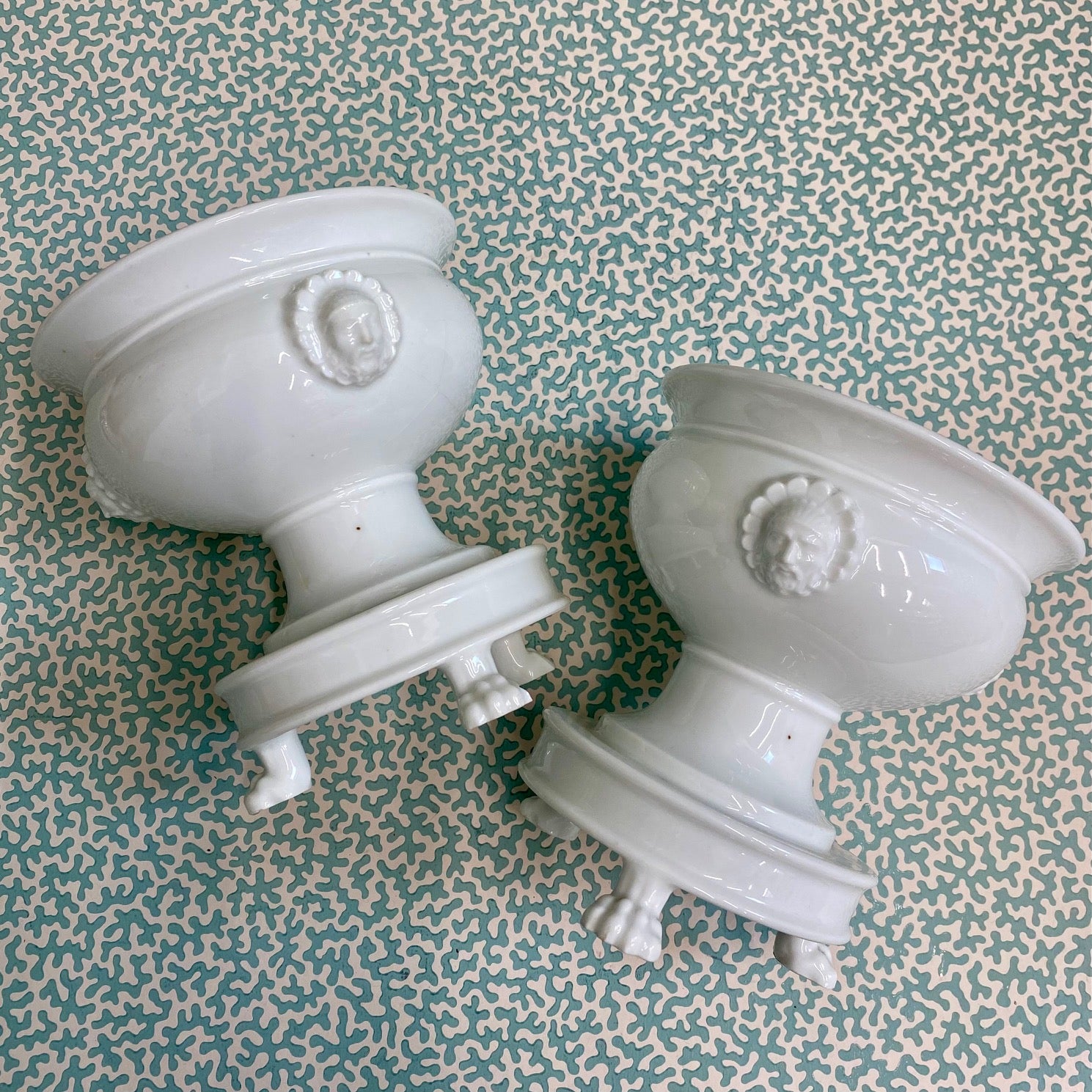 Pair Pedestal Bulb Planters  T20