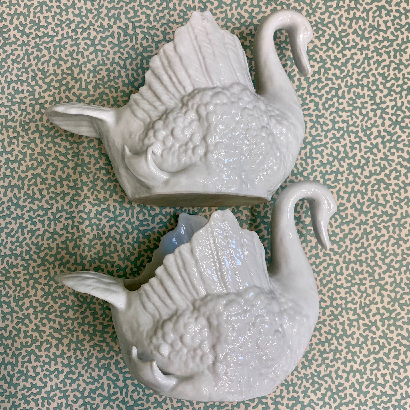 Pair Swan Vases or Planters  C125