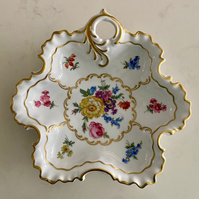 Antique Hand Painted Floral Plate Display